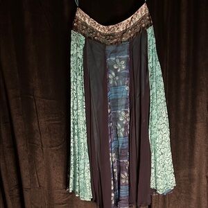 Boho Patchwork Maxi Skirt | Y2K Festival Vibes | Chaudry KS NWT Small